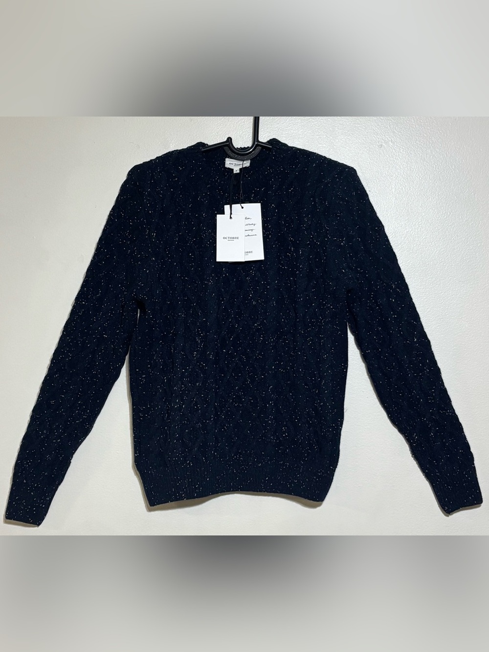 Pull torsade oliver bleu moucheté octobre
